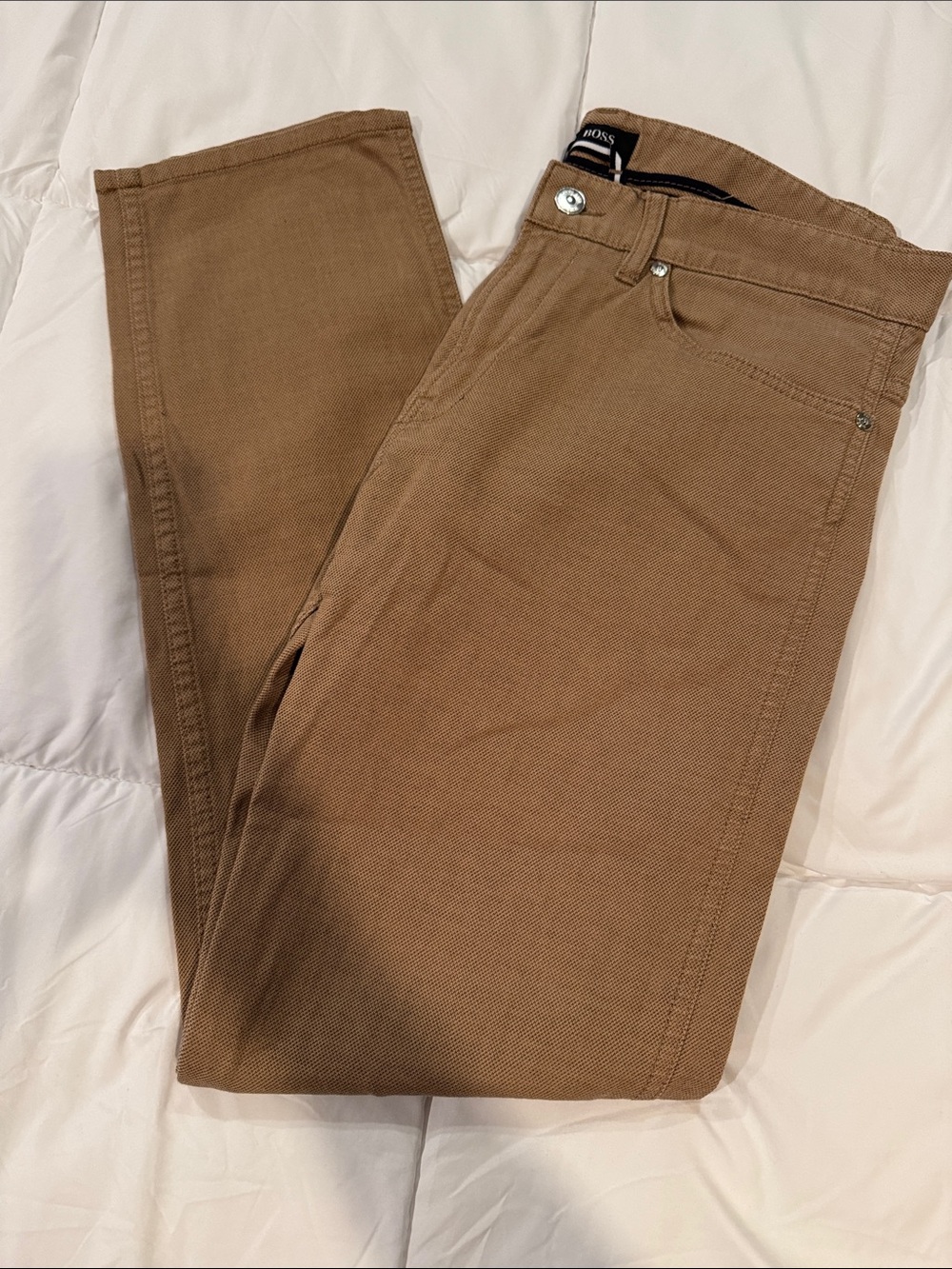 Boss Men's Tan Cotton Chinos